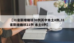 【31省新增确诊30例其中本土8例,31省新增确诊21例 本土6例】