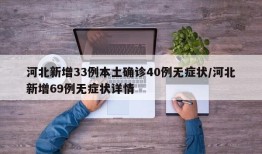河北新增33例本土确诊40例无症状/河北新增69例无症状详情