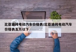 比亚迪纯电动汽车价格表/比亚迪纯电动汽车价格表五万以下