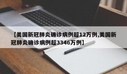 【美国新冠肺炎确诊病例超12万例,美国新冠肺炎确诊病例超3346万例】