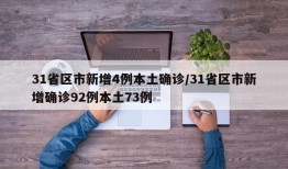 31省区市新增4例本土确诊/31省区市新增确诊92例本土73例