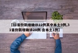 【31省份新增确诊22例其中本土9例,31省份新增确诊28例 含本土1例】