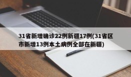 31省新增确诊22例新疆17例(31省区市新增13例本土病例全部在新疆)