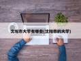 沈阳市大学有哪些(沈阳市的大学)