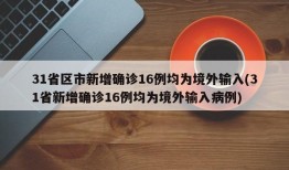 31省区市新增确诊16例均为境外输入(31省新增确诊16例均为境外输入病例)