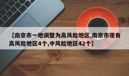 【南京市一地调整为高风险地区,南京市现有高风险地区4个,中风险地区42个】
