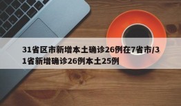 31省区市新增本土确诊26例在7省市/31省新增确诊26例本土25例