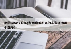 雨燕同价位的车(和雨燕差不多的车型还有哪个牌子)