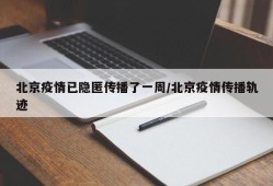 北京疫情已隐匿传播了一周/北京疫情传播轨迹