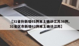 【31省份新增61例本土确诊江苏38例,31省区市新增62例本土确诊江苏】