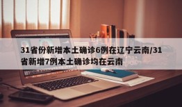 31省份新增本土确诊6例在辽宁云南/31省新增7例本土确诊均在云南