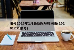 限号2023年1月最新限号时间表(20201231限号)